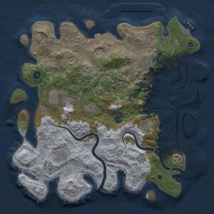 Thumbnail Rust Map: Procedural Map, Size: 3950, Seed: 1280200972, 15 Monuments