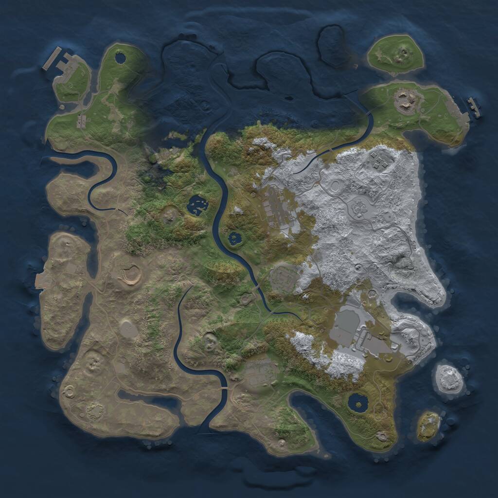 Rust Map: Procedural Map, Size: 3750, Seed: 1687687929, 15 Monuments