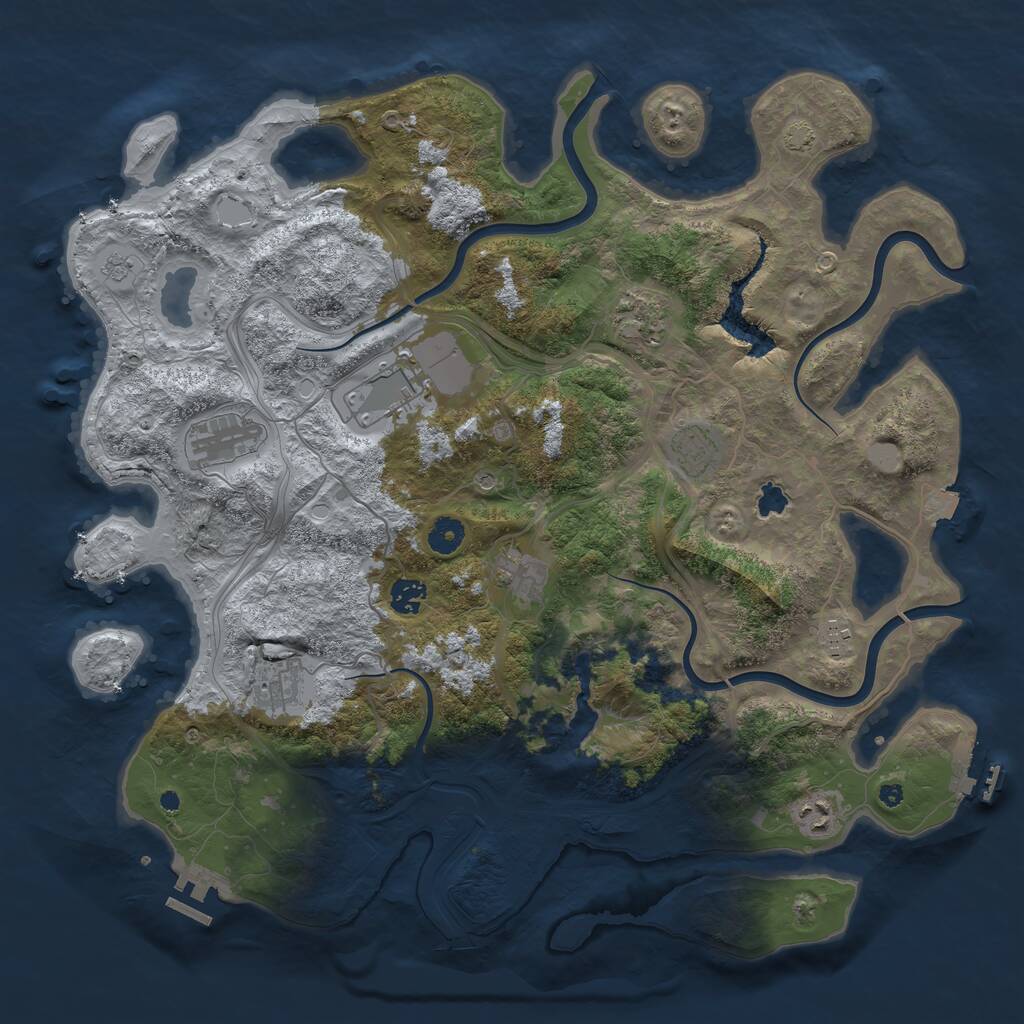 Rust Map: Procedural Map, Size: 4250, Seed: 921734062, 15 Monuments