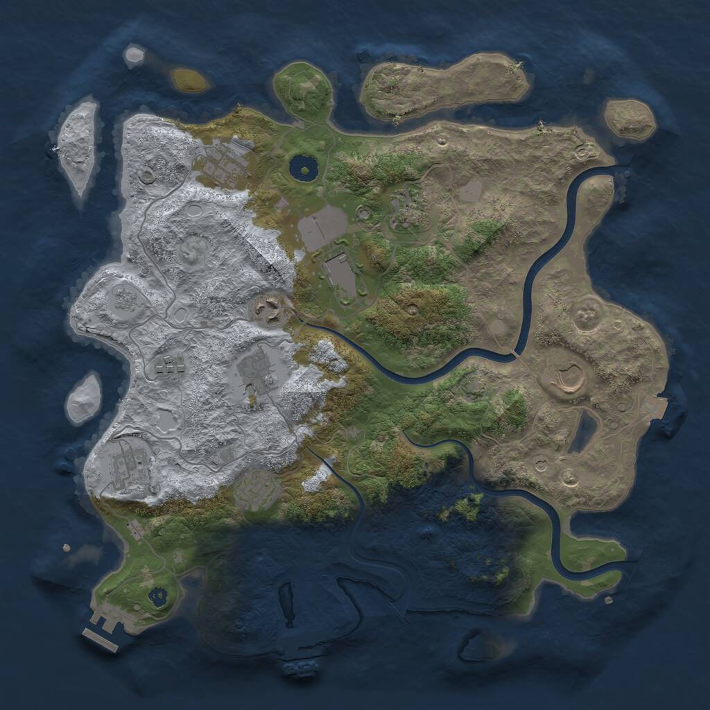 Rust Map: Procedural Map, Size: 3750, Seed: 139265977, 15 Monuments