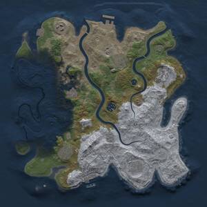 Thumbnail Rust Map: Procedural Map, Size: 3500, Seed: 1942591403, 14 Monuments
