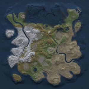 Thumbnail Rust Map: Procedural Map, Size: 3500, Seed: 683754685, 16 Monuments