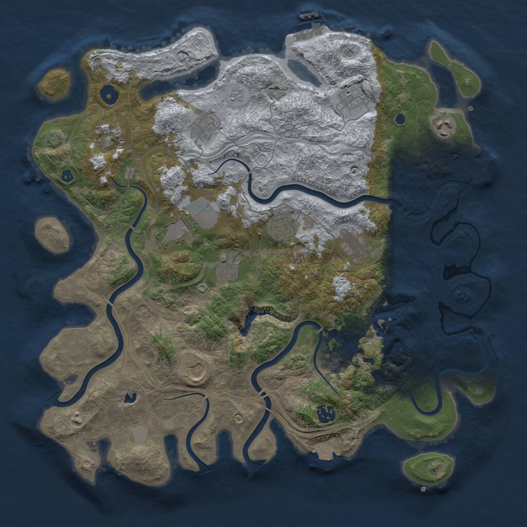 Rust Map: Procedural Map, Size: 4250, Seed: 982028559, 17 Monuments