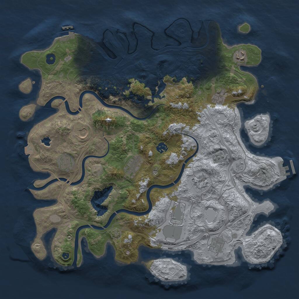 Rust Map: Procedural Map, Size: 4250, Seed: 856364890, 16 Monuments