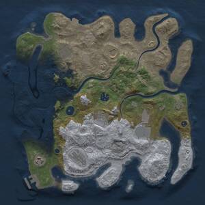 Thumbnail Rust Map: Procedural Map, Size: 3500, Seed: 680691, 16 Monuments