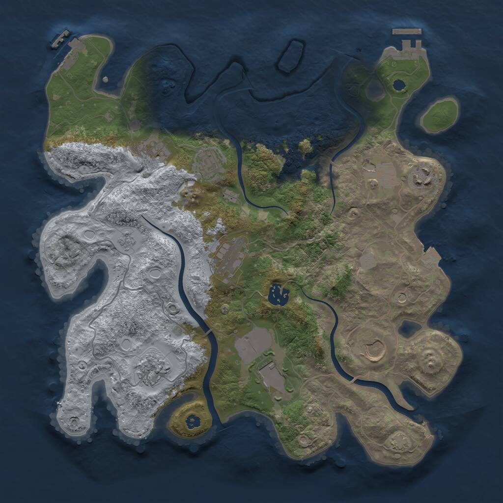 Rust Map: Procedural Map, Size: 3500, Seed: 4726205, 16 Monuments