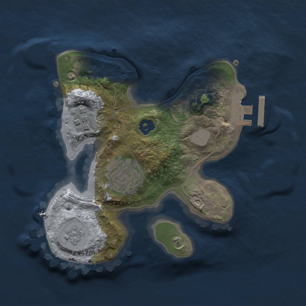 Rust Map: Procedural Map, Size: 2000, Seed: 1605279, 5 Monuments