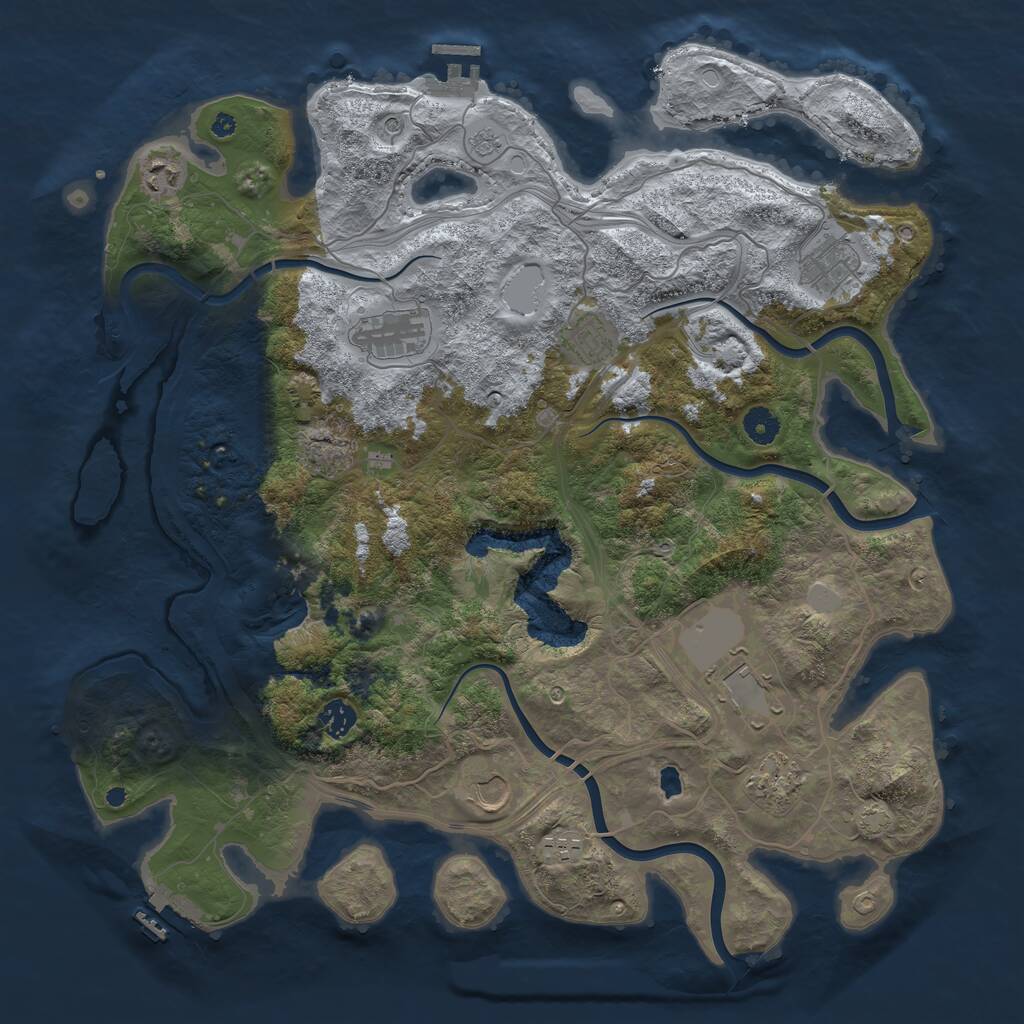 Rust Map: Procedural Map, Size: 4250, Seed: 114711839, 15 Monuments