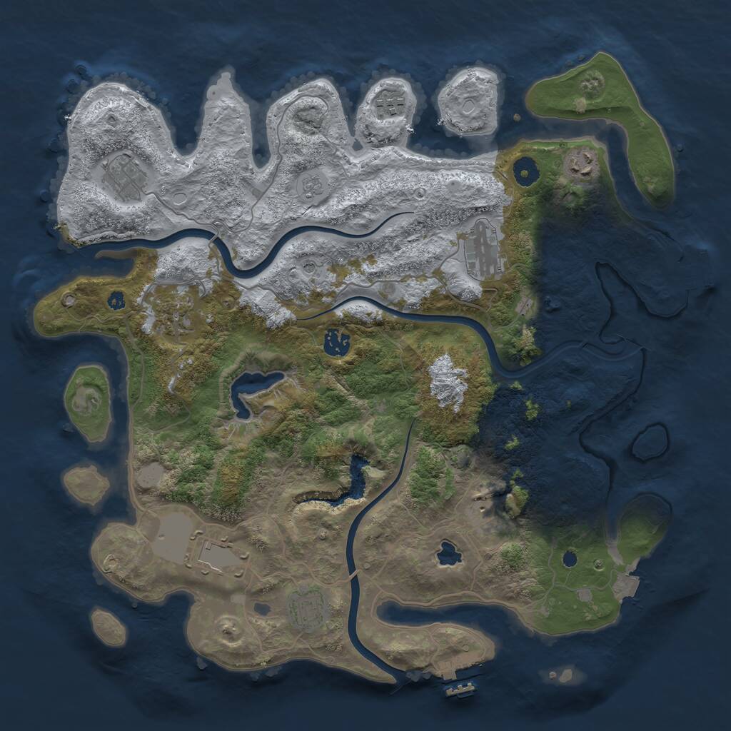 Rust Map: Procedural Map, Size: 4000, Seed: 1614138674, 15 Monuments