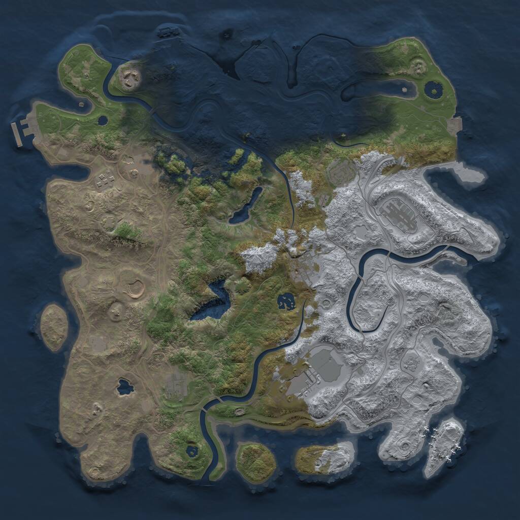 Rust Map: Procedural Map, Size: 4250, Seed: 2016769587, 16 Monuments