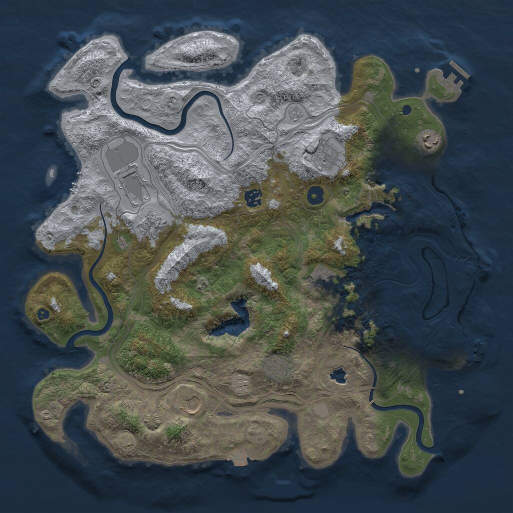 Rust Map: Procedural Map, Size: 4250, Seed: 159502795, 15 Monuments
