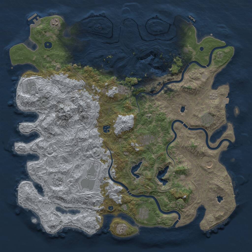 Rust Map: Procedural Map, Size: 5000, Seed: 29668198, 17 Monuments