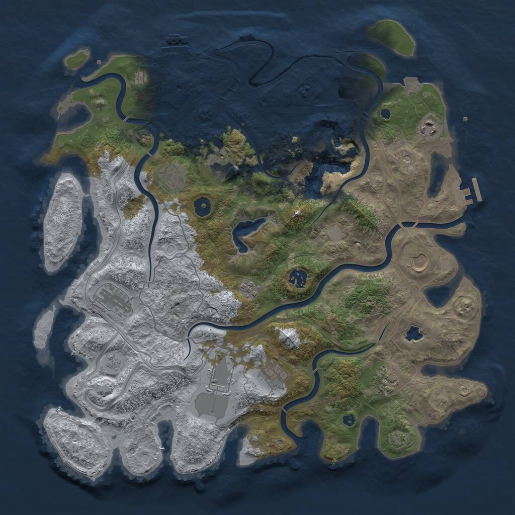 Rust Map: Procedural Map, Size: 4250, Seed: 1138313128, 16 Monuments