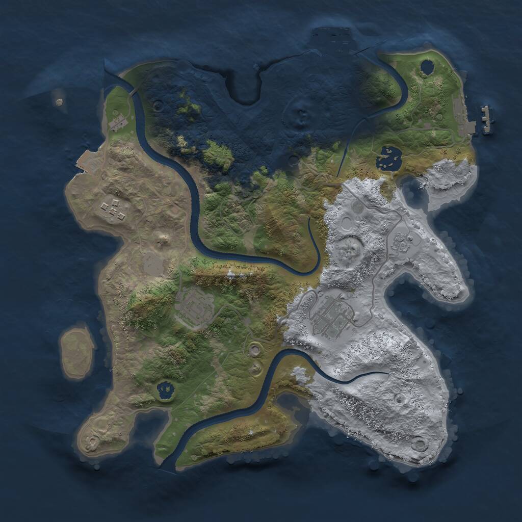 Rust Map: Procedural Map, Size: 3000, Seed: 1118741498, 10 Monuments