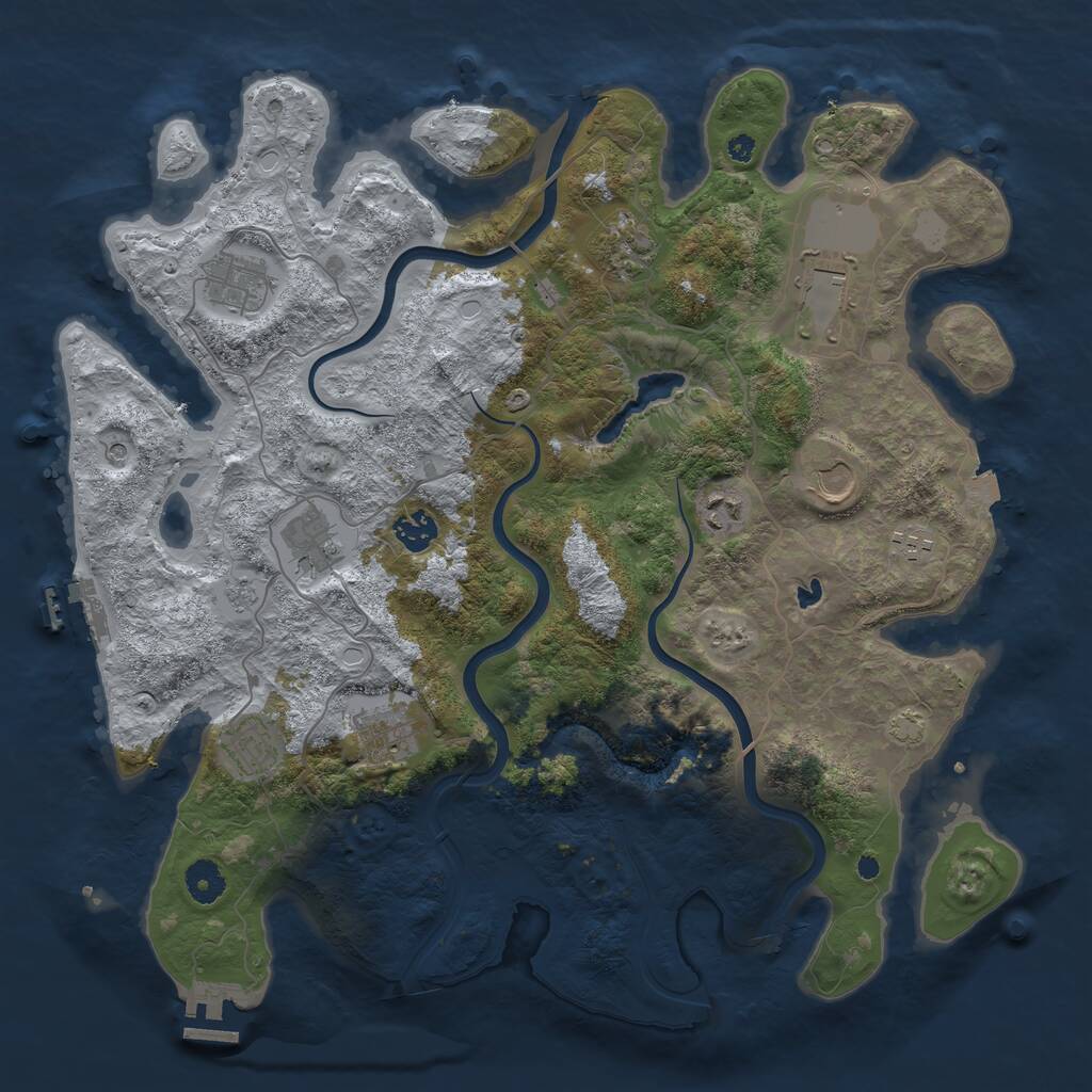 Rust Map: Procedural Map, Size: 4000, Seed: 1562424255, 16 Monuments
