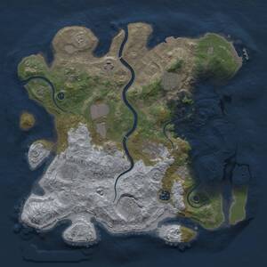 Thumbnail Rust Map: Procedural Map, Size: 3750, Seed: 637805615, 15 Monuments