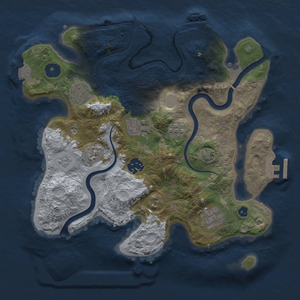 Rust Map: Procedural Map, Size: 3000, Seed: 1962154470, 11 Monuments
