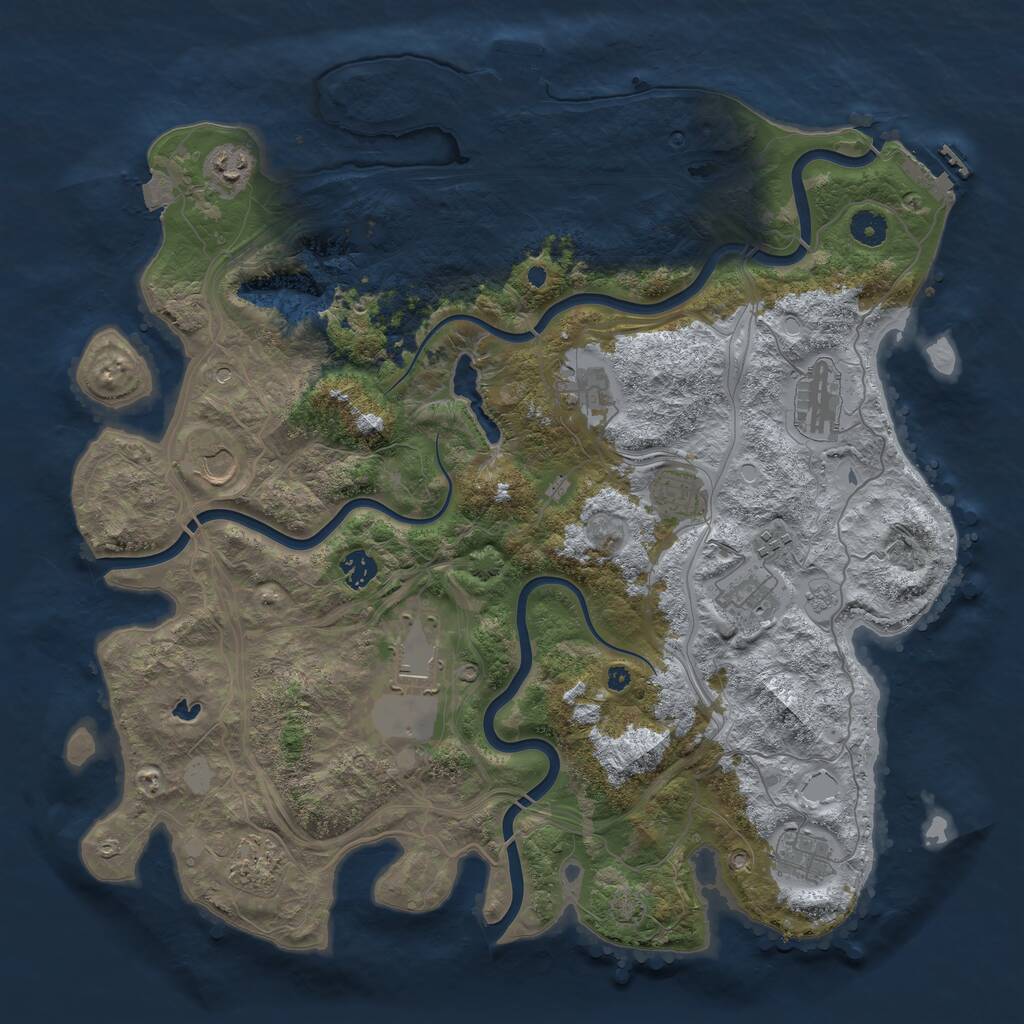 Rust Map: Procedural Map, Size: 4250, Seed: 10251443, 17 Monuments