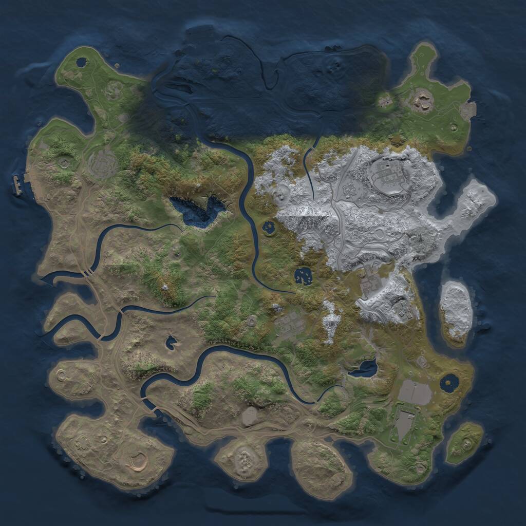Rust Map: Procedural Map, Size: 4250, Seed: 1248657779, 15 Monuments