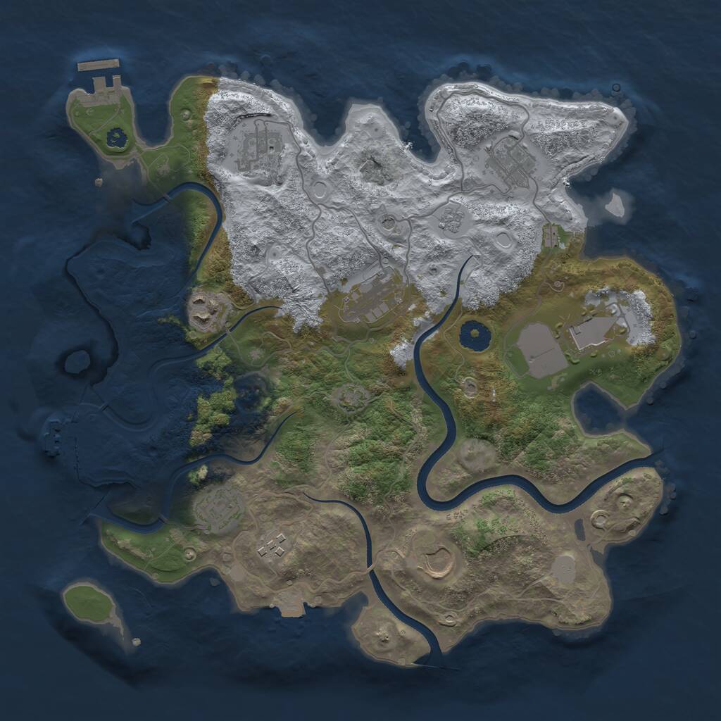 Rust Map: Procedural Map, Size: 3500, Seed: 894276250, 14 Monuments
