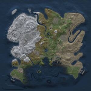 Thumbnail Rust Map: Procedural Map, Size: 3500, Seed: 341332859, 15 Monuments
