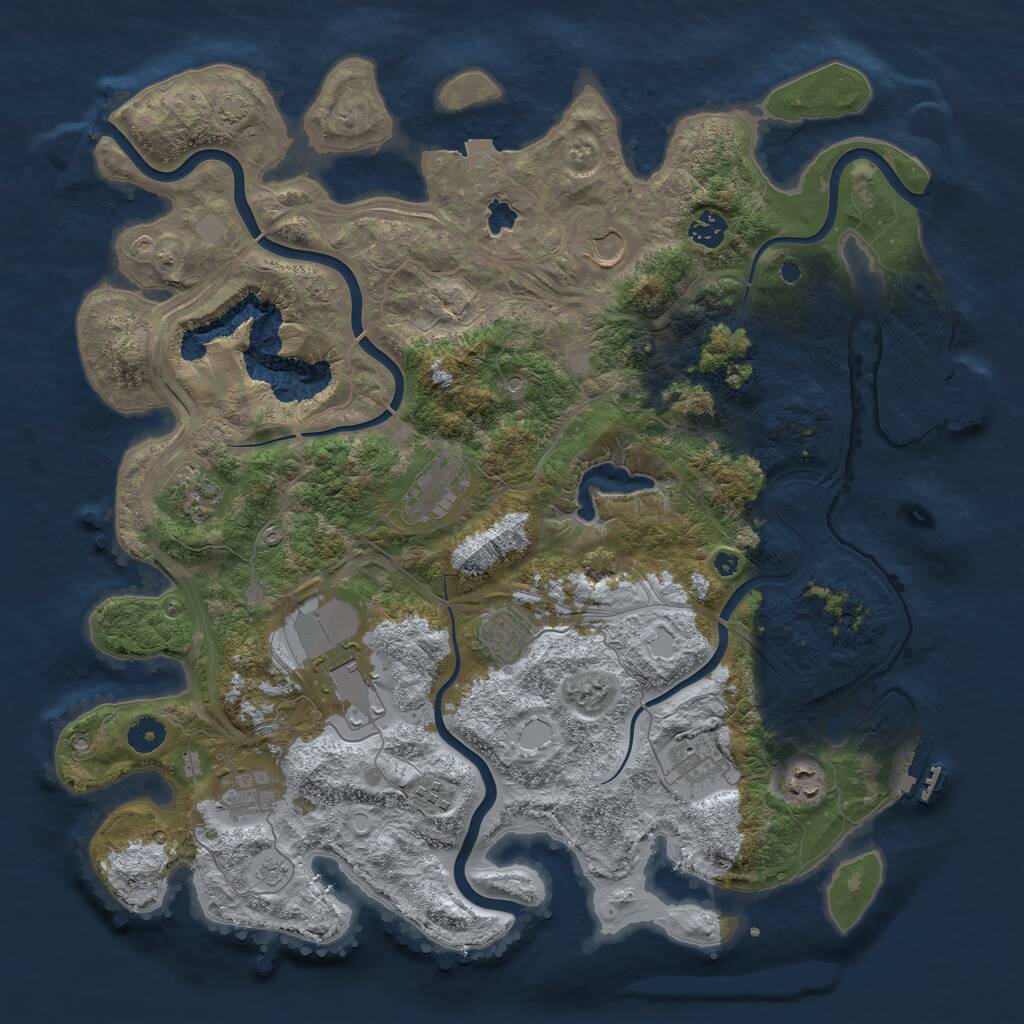 Rust Map: Procedural Map, Size: 4250, Seed: 1196440214, 16 Monuments
