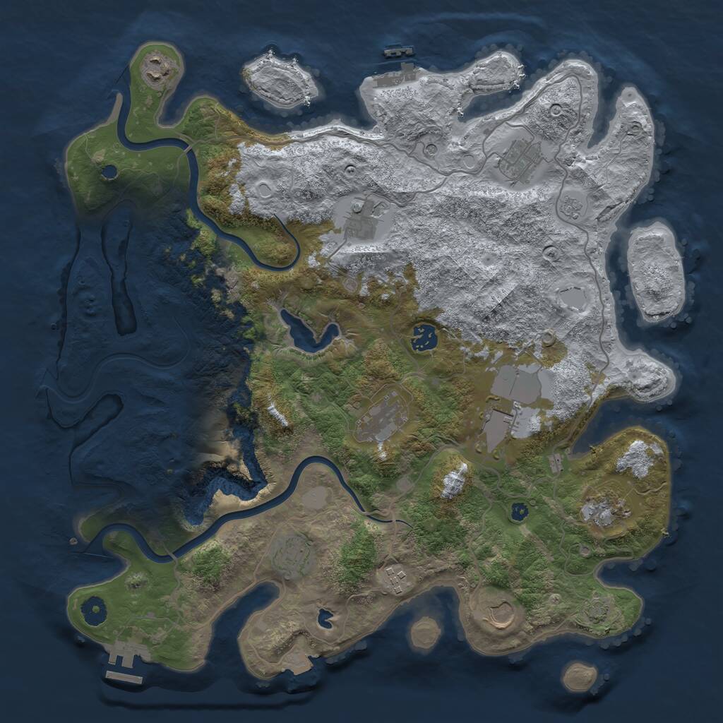 Rust Map: Procedural Map, Size: 4000, Seed: 957080831, 16 Monuments