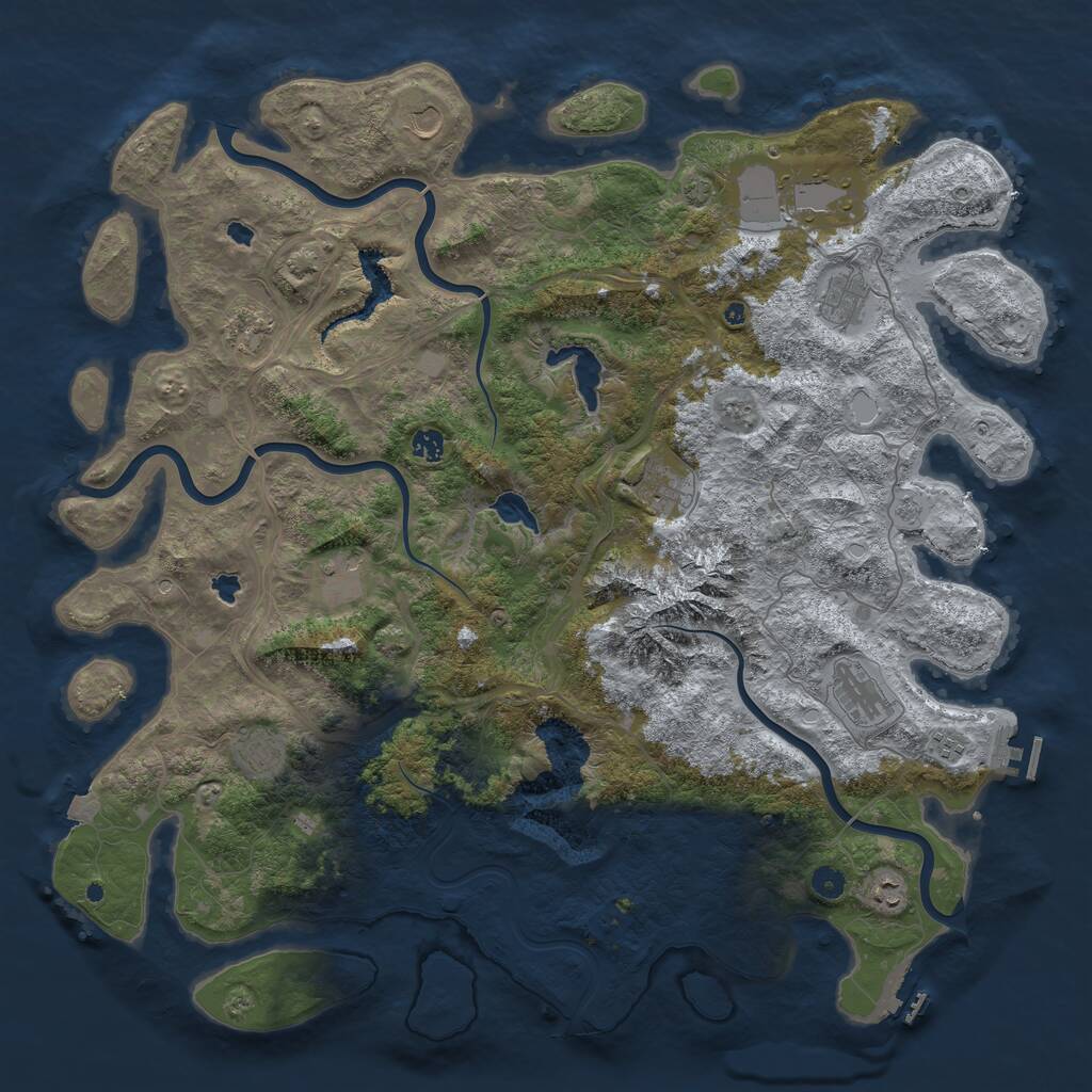 Rust Map: Procedural Map, Size: 5000, Seed: 239459, 17 Monuments