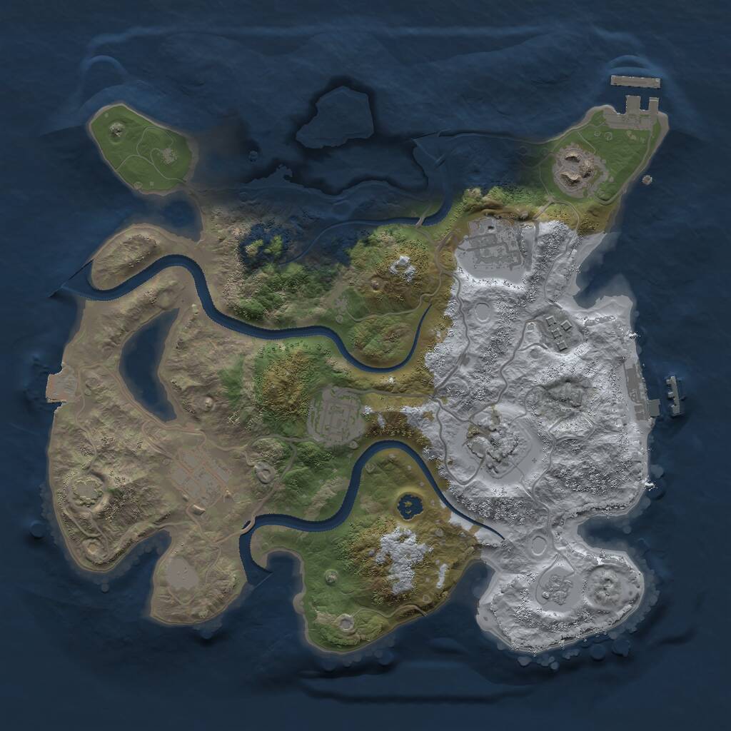 Rust Map: Procedural Map, Size: 3000, Seed: 1511034152, 11 Monuments