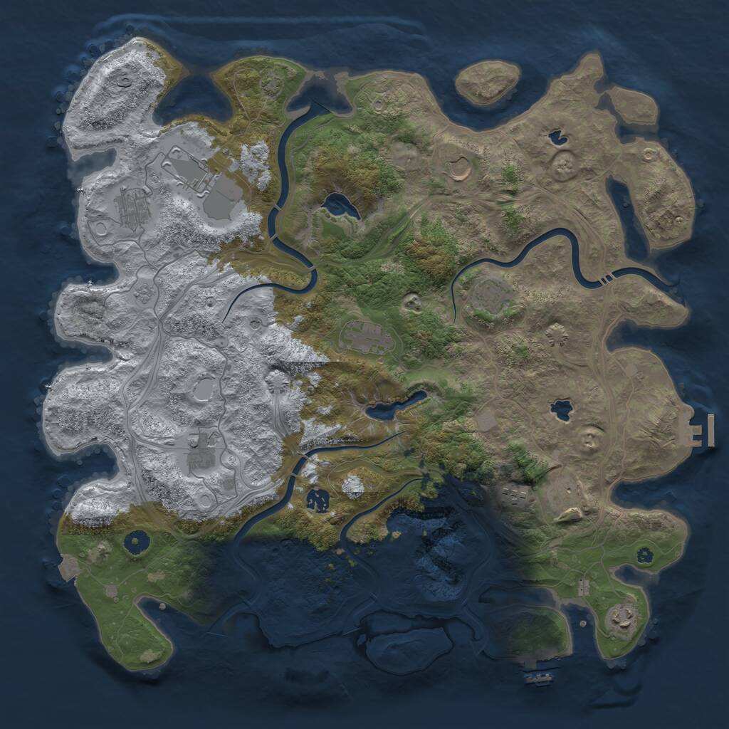 Rust Map: Procedural Map, Size: 4500, Seed: 1312216794, 16 Monuments