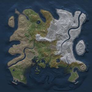 Thumbnail Rust Map: Procedural Map, Size: 3500, Seed: 60437291, 13 Monuments