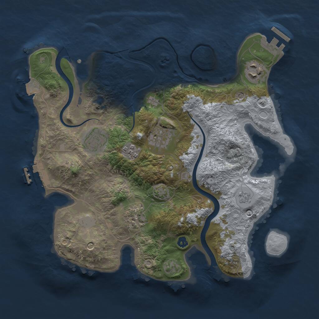 Rust Map: Procedural Map, Size: 3000, Seed: 253245540, 11 Monuments