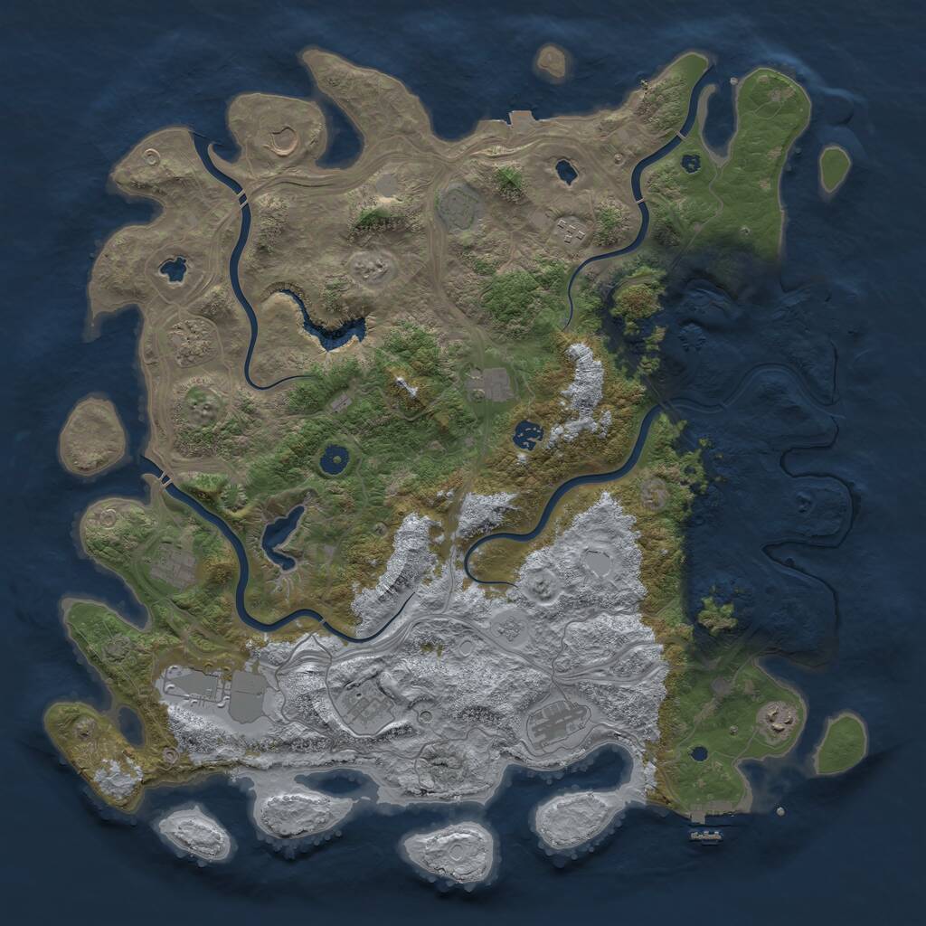 Rust Map: Procedural Map, Size: 4800, Seed: 483209101, 17 Monuments
