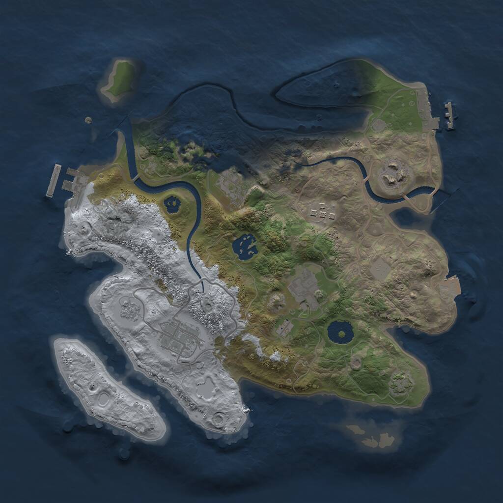 Rust Map: Procedural Map, Size: 3000, Seed: 898378943, 11 Monuments
