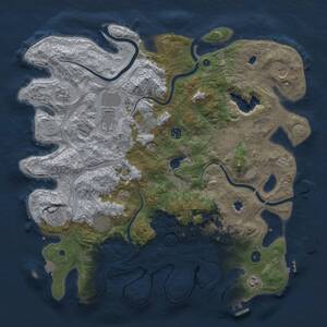 Thumbnail Rust Map: Procedural Map, Size: 4500, Seed: 1411863612, 17 Monuments