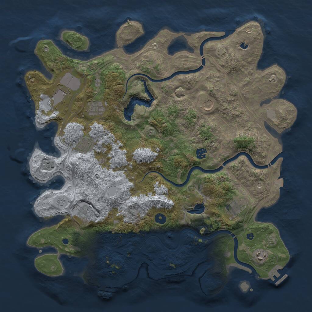Rust Map: Procedural Map, Size: 4250, Seed: 1237278878, 15 Monuments