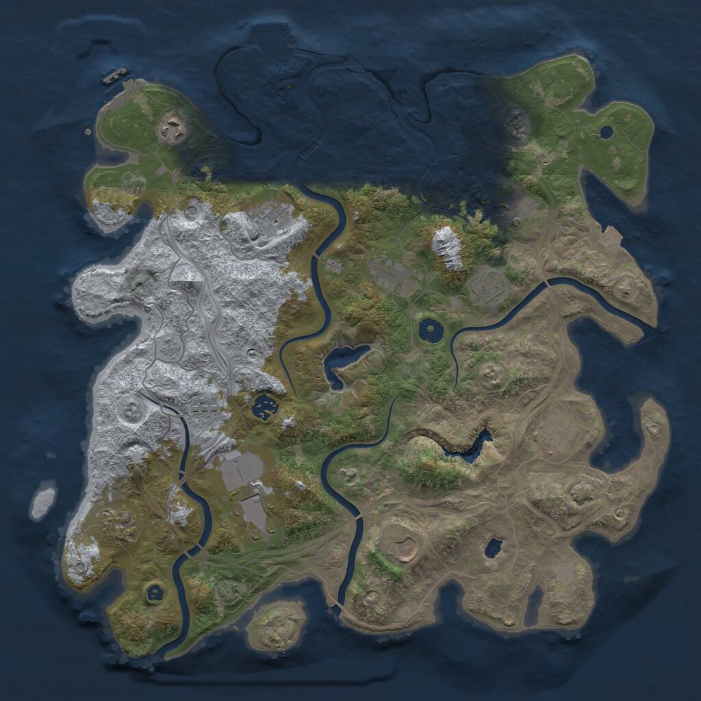 Rust Map: Procedural Map, Size: 4250, Seed: 988034385, 17 Monuments