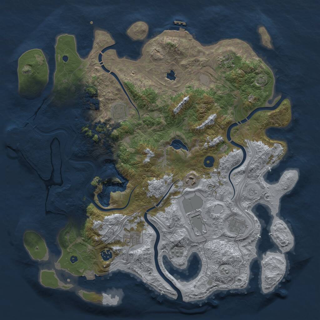 Rust Map: Procedural Map, Size: 4250, Seed: 1423331978, 14 Monuments
