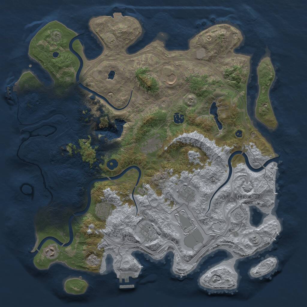 Rust Map: Procedural Map, Size: 4250, Seed: 1119973509, 15 Monuments
