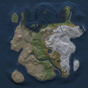 Thumbnail Rust Map: Procedural Map, Size: 3000, Seed: 1067582456, 10 Monuments