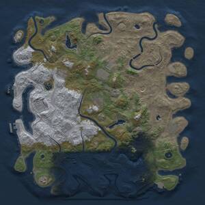 Thumbnail Rust Map: Procedural Map, Size: 4500, Seed: 3105626, 17 Monuments