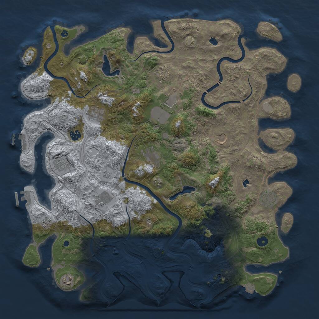 Rust Map: Procedural Map, Size: 4500, Seed: 3105626, 17 Monuments