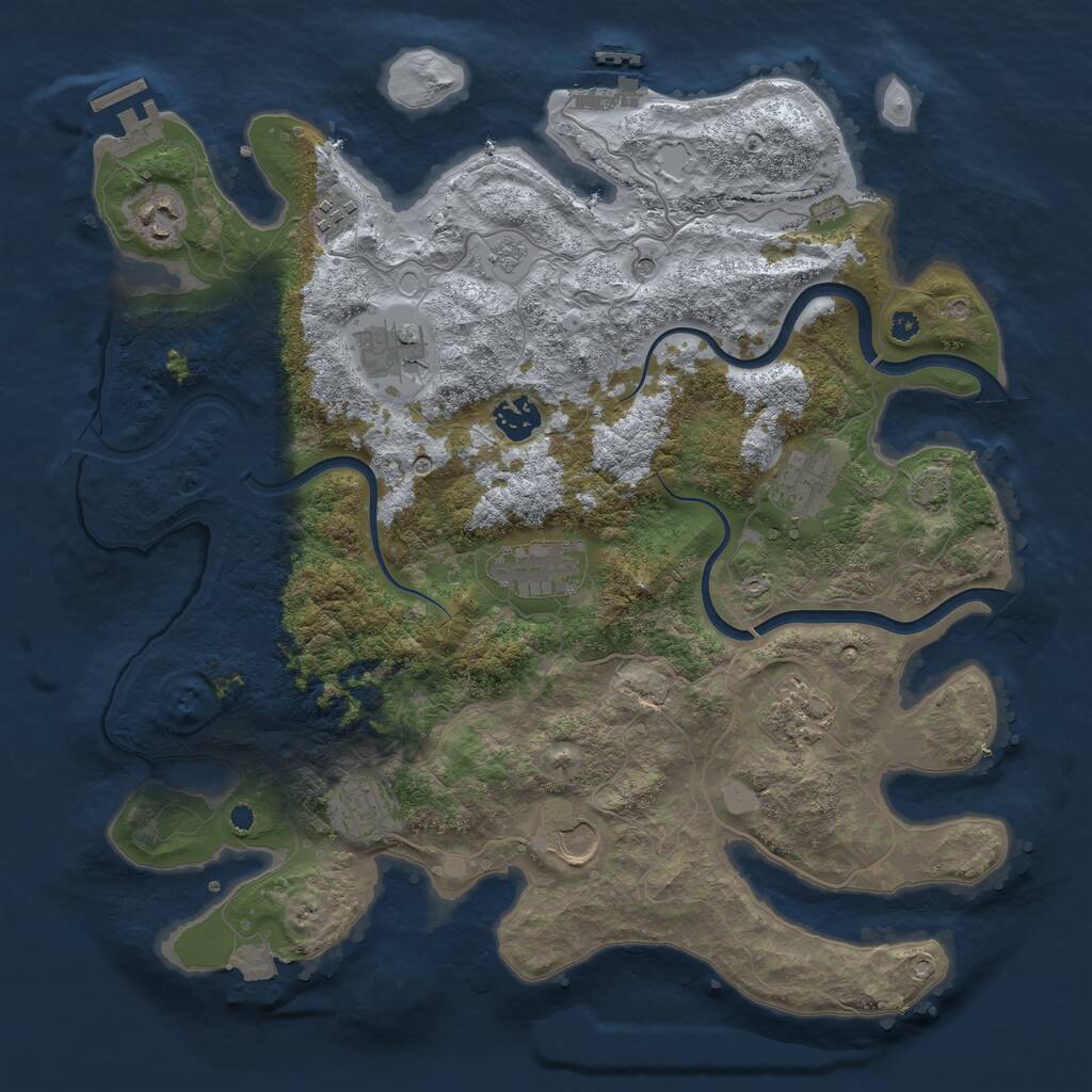 Rust Map: Procedural Map, Size: 3750, Seed: 859457595, 15 Monuments