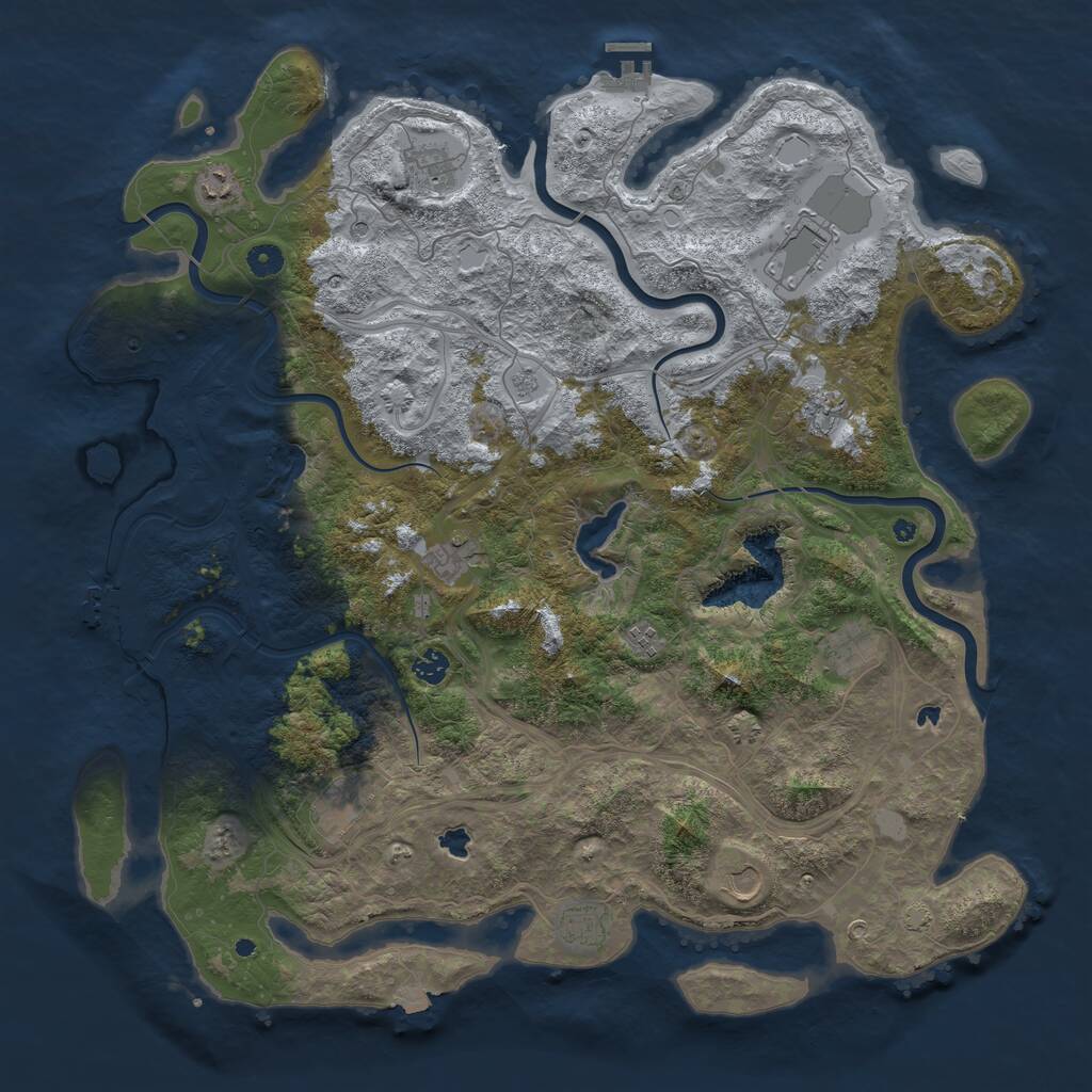 Rust Map: Procedural Map, Size: 4750, Seed: 1698682523, 17 Monuments