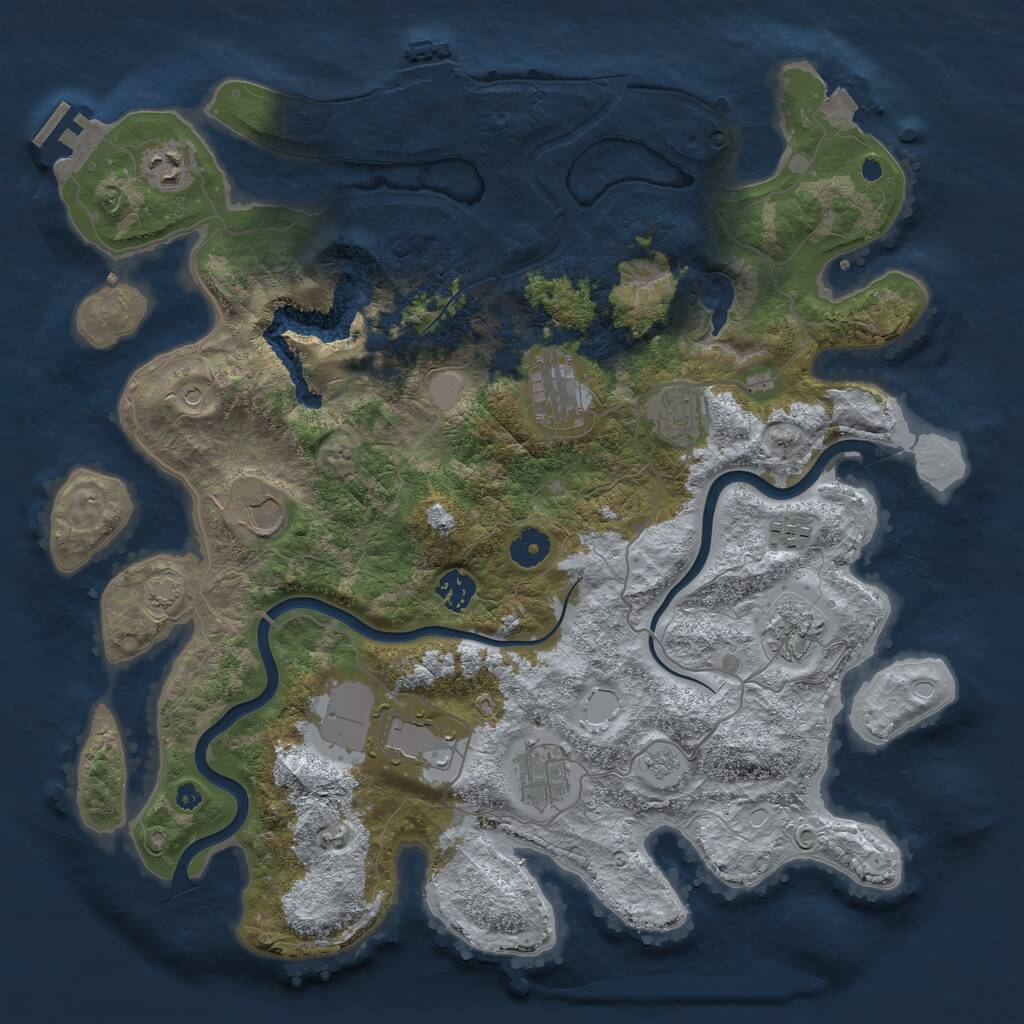 Rust Map: Procedural Map, Size: 4000, Seed: 715656906, 15 Monuments