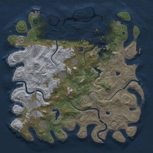 Thumbnail Rust Map: Procedural Map, Size: 4500, Seed: 798041785, 17 Monuments