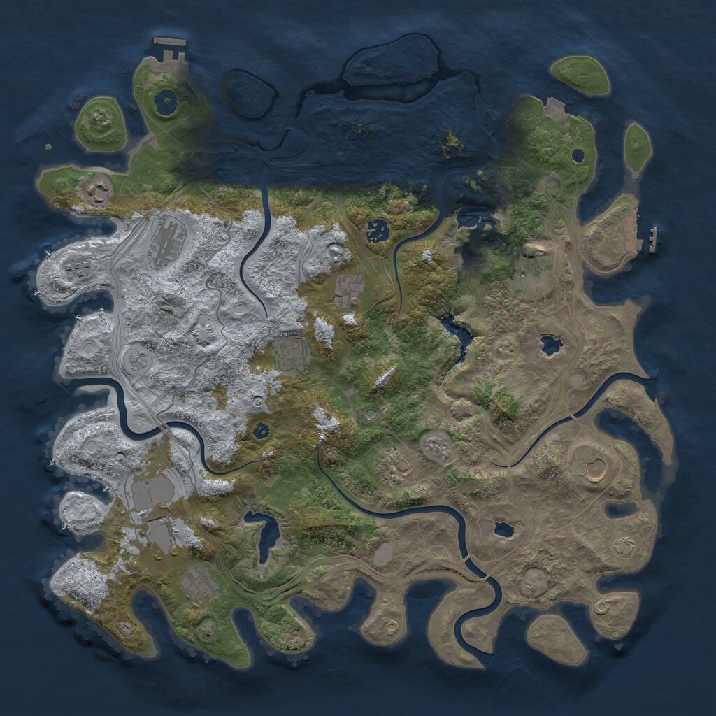 Rust Map: Procedural Map, Size: 4500, Seed: 798041785, 17 Monuments