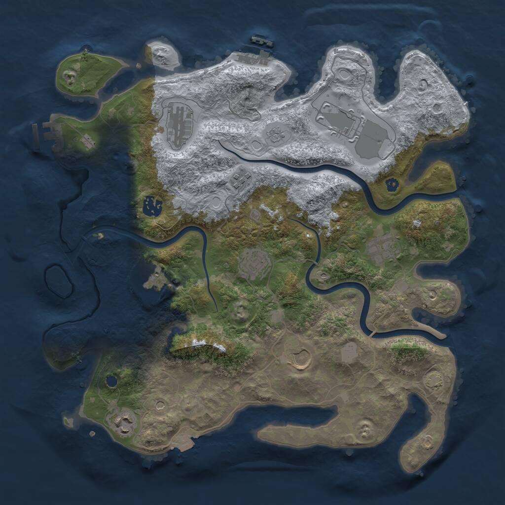 Rust Map: Procedural Map, Size: 3700, Seed: 578175579, 15 Monuments