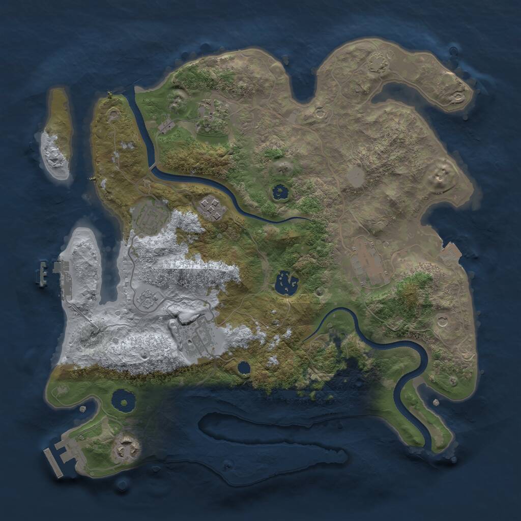 Rust Map: Procedural Map, Size: 3300, Seed: 270826028, 13 Monuments