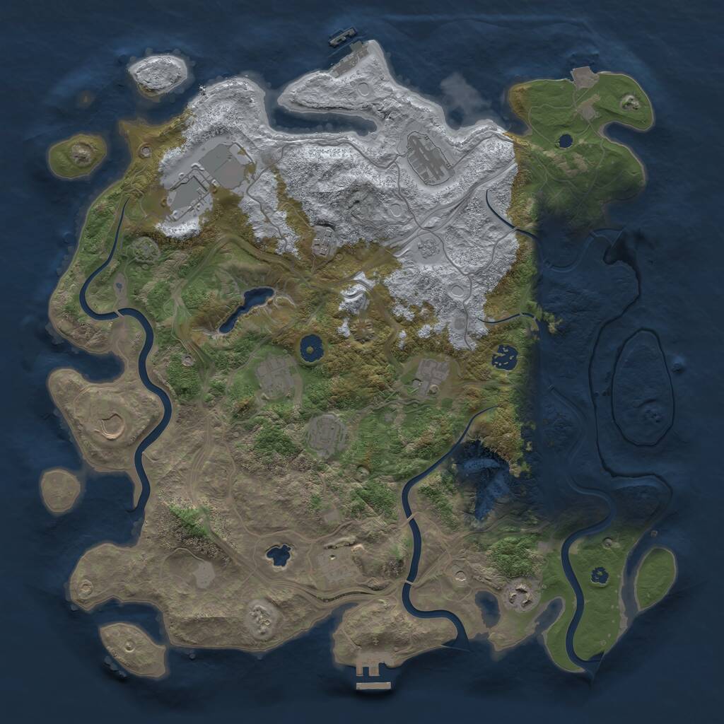Rust Map: Procedural Map, Size: 4250, Seed: 1889357716, 16 Monuments